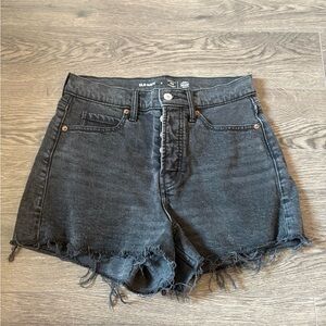 Old Navy Black Jean Shorts High-Waisted Cut-Off